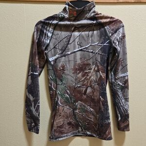Under Armour Women’s Camo Long Sleeve Mock Neck Top - Brown Green Gray